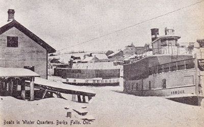 Boats in Winter Quarters, Burk's Falls, Ontario, circa 1917.