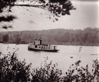 The Mike Hauling Tanbark, Magnetawan River, circa 1917.