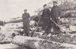 Three Loggers holding Cant Hooks, circa 1930