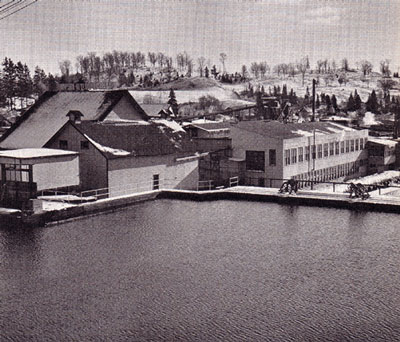 The Dam Near the Knight Brother's Factory, Burk's Falls, circa 1940.