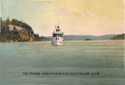 The Steamer Armour Near Echo Rock, Lake Cecebe, circa 1920