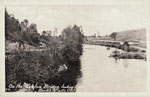 On the Galna Bridge Looking East, Burk's Falls, circa 1920.