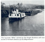The Mike Pulling Two Scows of Tanbark Steams, circa 1920