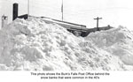 Towering Snow Drift in front of Post Office, Burk's Falls, circa 1920