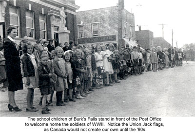 Children Line the Street to Welcome Soldiers Home from World War Two, Burk's Falls, circa 1945