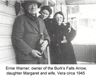 Ernie, Margaret, and Vera Warner, circa 1945