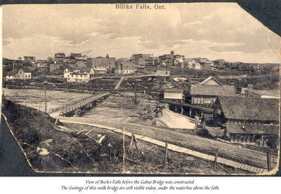 Burk's Falls before Galna Bridge was Built, circa 1900