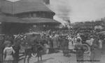 215th Battalion, C.E.F. at the Brantford Train Station.