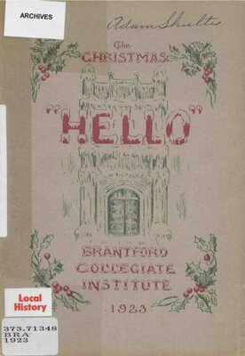 Brantford Collegiate Institute - Hello 1923, Vol. 1, No. 4