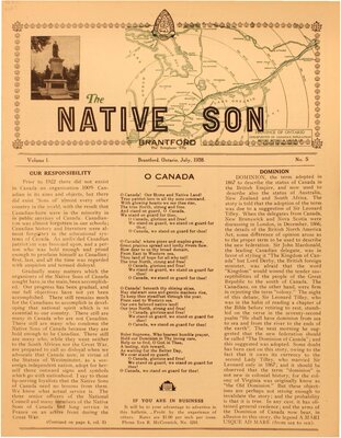 Brantford Native Son - July, 1938 Vol. 1 No. 5