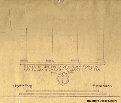 Brantford Public Library (Carnegie Library) - Architectural drawing for new entrance