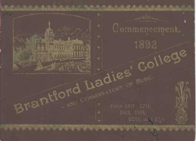 Brantford Young Ladies' College and Conservatory of Music - 1892 Commencement