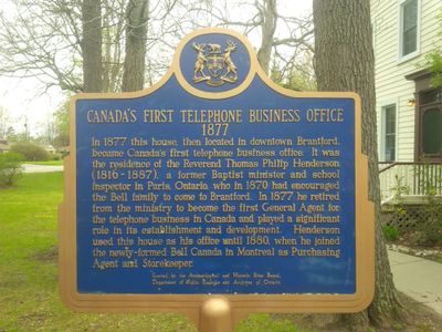 Canada's First Telephone Business Office, 1877 Plaque