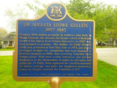 Dr. Augusta Stowe Gullen Plaque