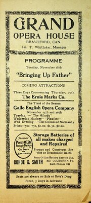 Grand Opera House - Bringing Up Father Programme