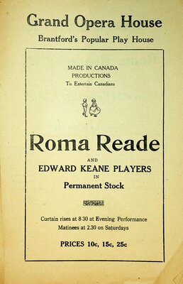 Grand Opera House - Roma Reade and Edward Keane Players in Permanent Stock Programme