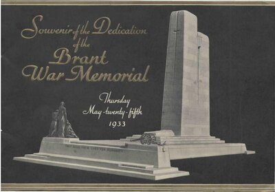 Souvenir of the Dedication of the Brant War Memorial