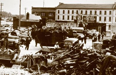 World War 2 Scrap metal drive across from Brant Feed and Seed - 243-49 Colborne Street