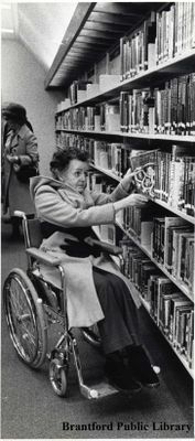 A Patron Browses at the Brantford Public Library