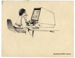 Woman Using a Microfilm Reader