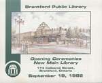 Brantford Public Library Main Branch Opening Ceremonies Program