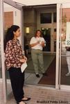 Employees at the Entrance of the Brantford Public Library Main Branch on Opening Day