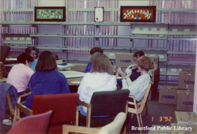 A Group of People at the Carnegie Branch of the Brantford Public Library