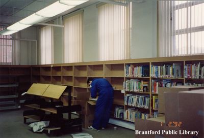 Packing Up Books at the Carnegie Branch of the Brantford Public Library