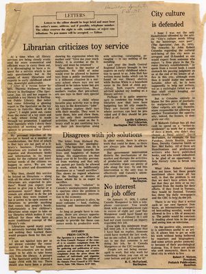 Letters to the Editor, Hamilton Spectator - 1 February 1978