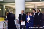 Hon. Marilyn Mushinski, Hon. John Snobelen, and Ron Johnson MPP visit the Brantford Public Library