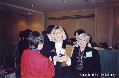 Wendy Newman, former CEO of the Brantford Public Library at the 1996 OLA Awards