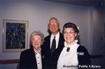 Two Unknown Attendees and Wendy Newman at the Brantford Sesquicentennial Celebration at the Brantford Public Library