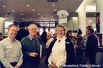 Two Unknown Attendees and Wendy Newman at the Brantford Sesquicentennial Celebration at the Brantford Public Library