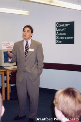 Speaker at the Brantford Sesquicentennial Celebration at the Brantford Public Library