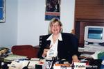 Wendy Newman, former CEO of the Brantford Public Library at her Desk