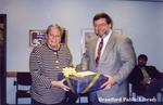 Brantford Public Library Board Member Jo Brennan at her Retirement Party with Jim MacDonald