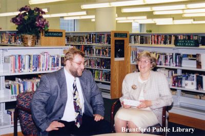 Chris Stanley and Wendy Newman at the Brantford Public Library