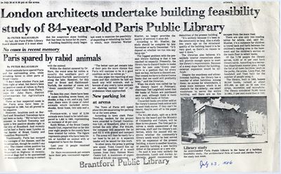 London architects undertake building feasibility study of 84-year-old Paris Public Library