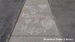 'Stay Healthy & Happy' Chalk Art in Brantford, Ontario