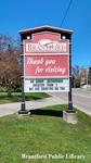 Brantford: Thank you for visiting Sign Reading 'No Group Gatherings Greater than 5, We Are Counting on You' during the COVID-19 Pandemic