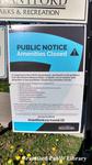 'Public Notice: Amenities Closed' Sign in Brantford, Ontario during the COVID-19 Pandemic