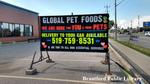 Global Pet Foods Sign Thanking Essential Services