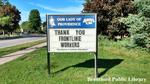 Our Lady of Providence Sign Reading 'Thank You Frontline Workers'