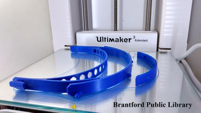 PPE Parts Made on the Brantford Public Library's 3D Printers