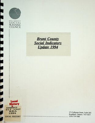 Brant County Social Indicators Update 1994