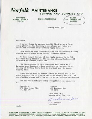 Collection of Correspondences Between the Brantford Public Library and Norfolk Maintenance, 1970 - 1976