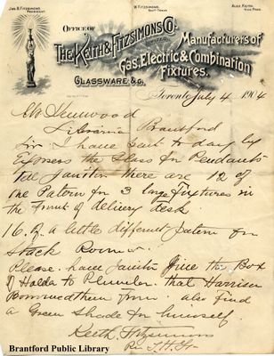 Letter from the Keith & Fitzsimons Co.