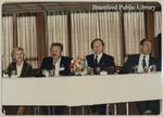 Osijek delegates attend a dinner along with Mayor David Neumann, October 1981