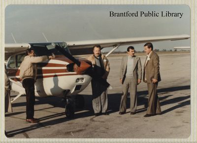 Osijek delegates visit Brantford airport, October 1981