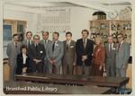 Osijek delegates pose with Brantford community members in science classroom, October 1981